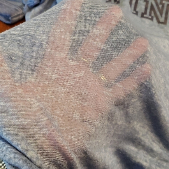 Pink Victoria's Secret Semi Sheer Tee Blue SS VGUC - Picture 2 of 7